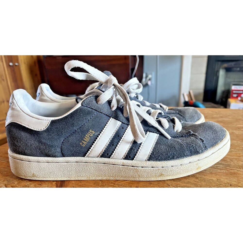 Adidas Campus Sneakers Skateboarding Shoes Suede Grey / White / Gum Size 9.5